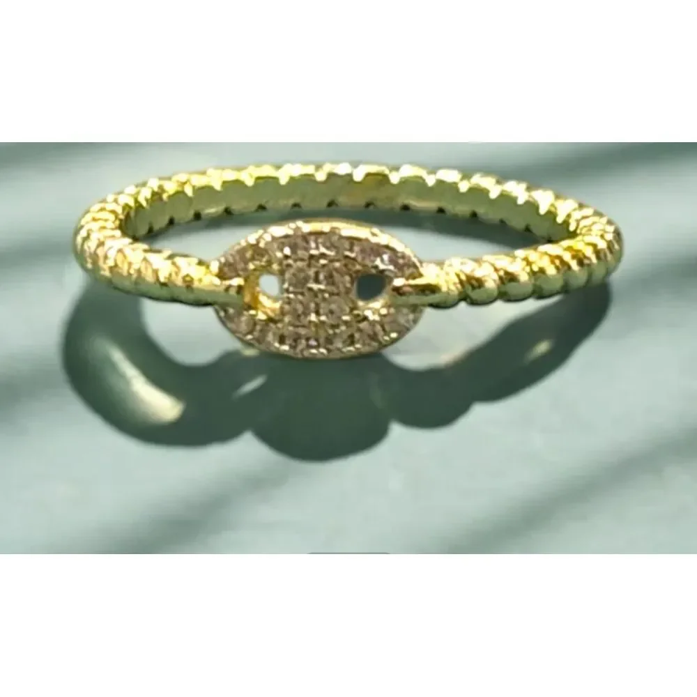 Bespoke Luxury 14k‎ Oval-Cut Diamond Simulate Gold Ring - Size 5